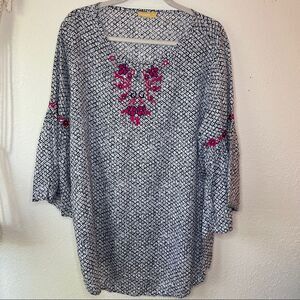 Indian Embroidered Floral Tunic Dress